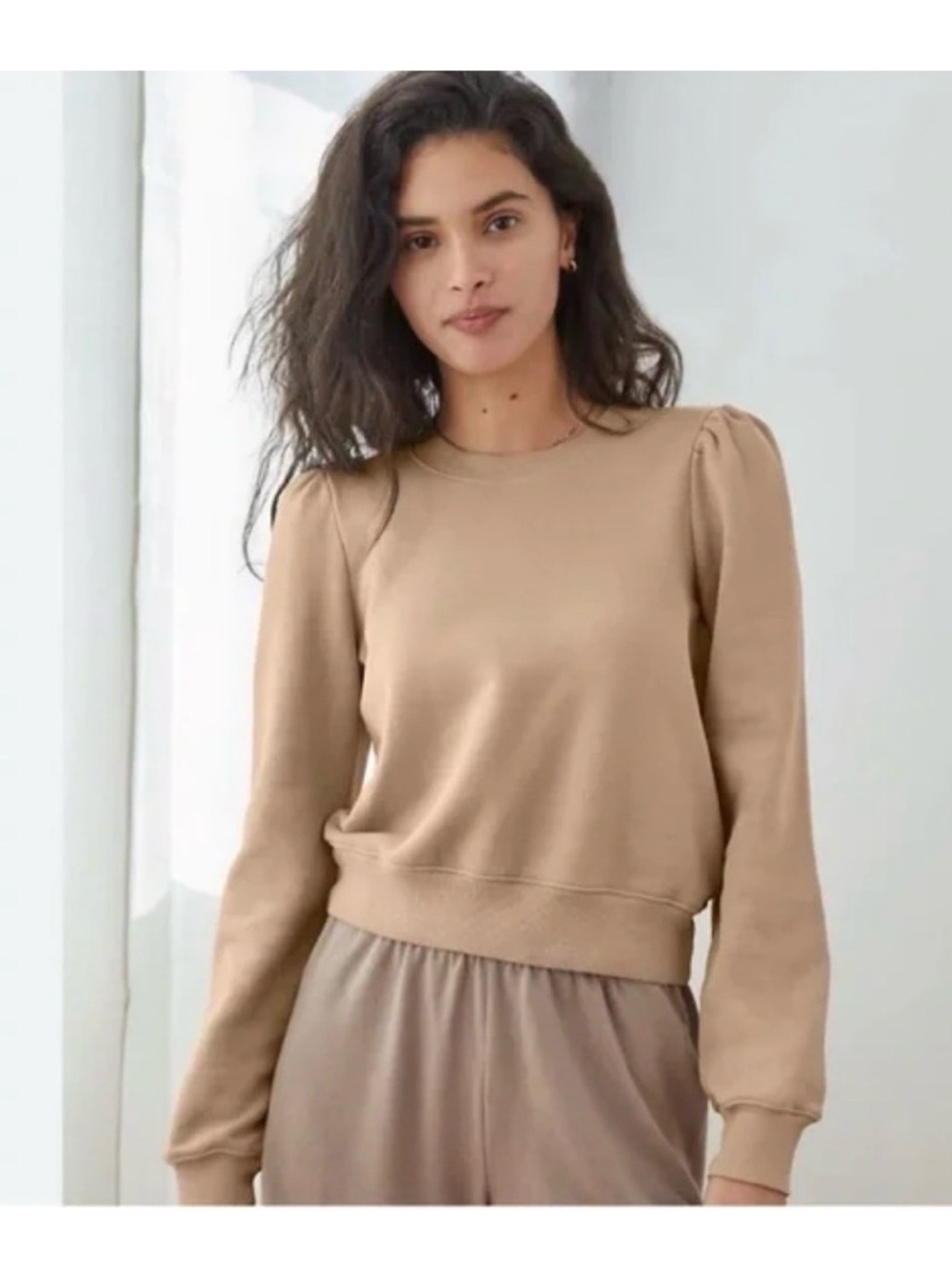 Wilfred Free Puff-Sleeve Sweatshirt in Brown